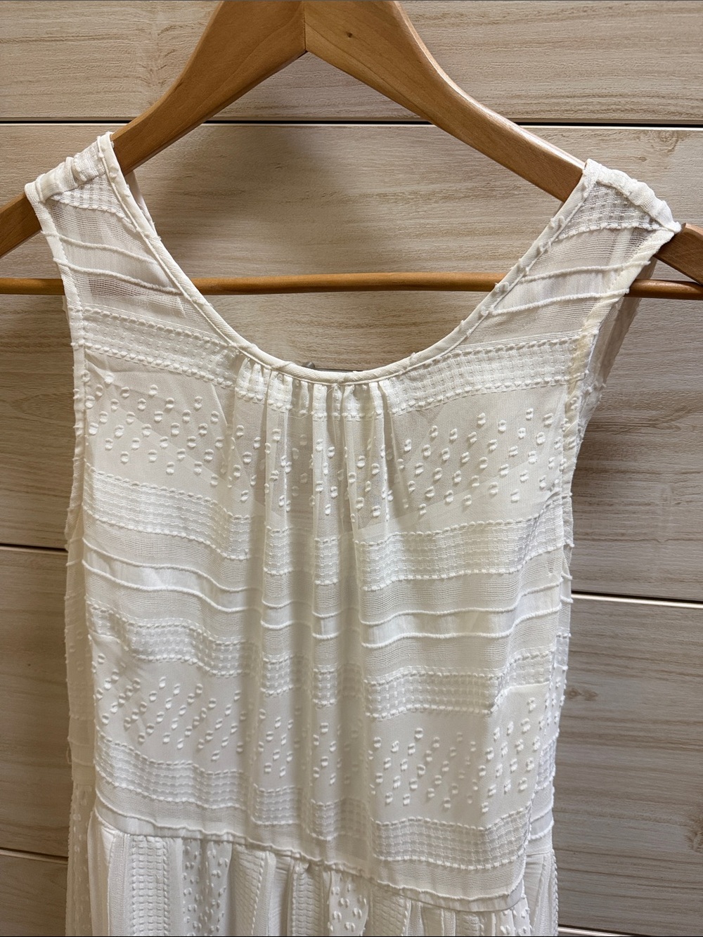 J. Crew White Sleeveless Midi Dress with Textured Dot Detail Size S #010